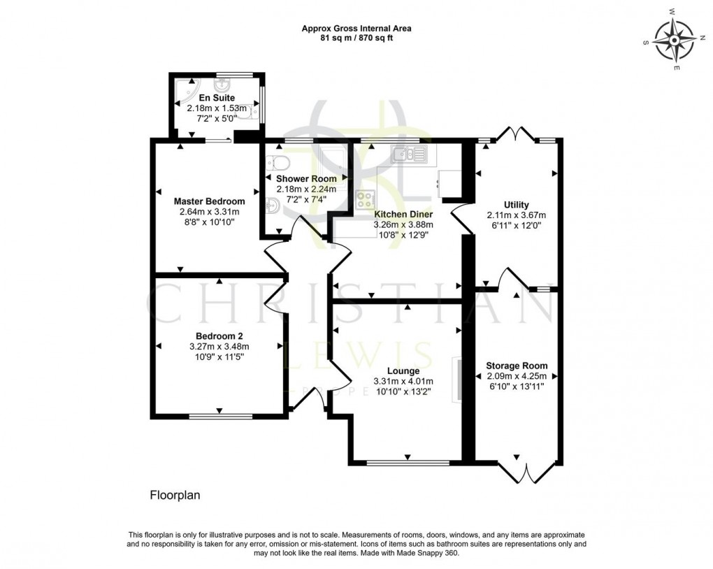 Floorplan for Briar Close, Evesham