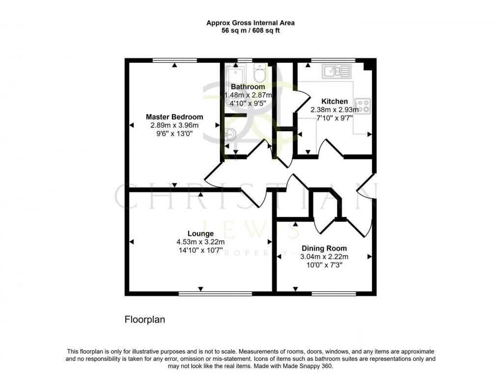 Floorplan for King Georges Way, Pershore