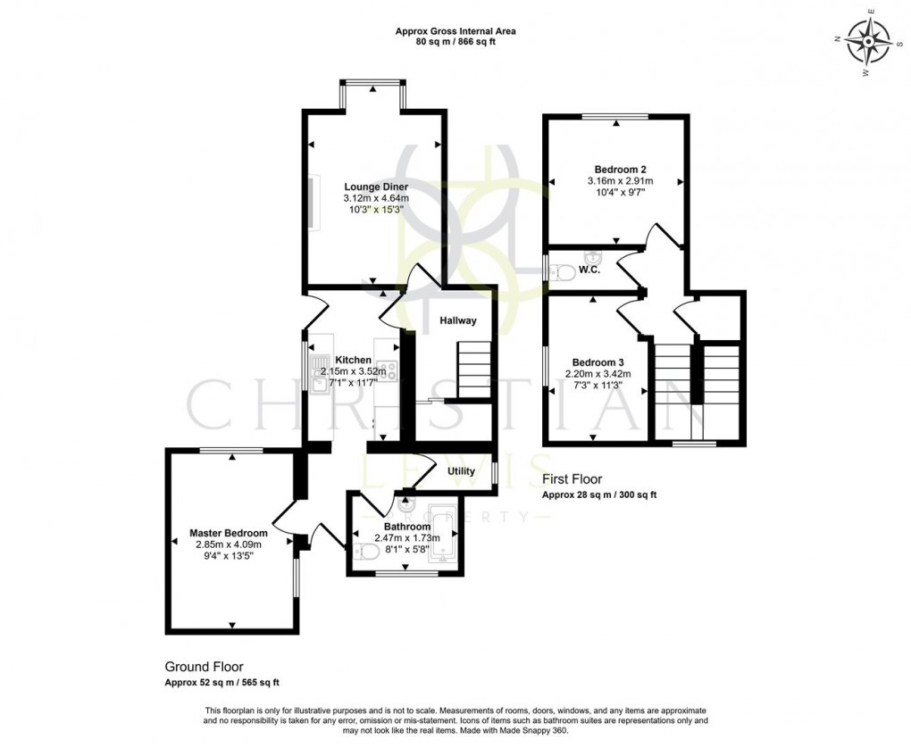 Floorplan for Church Street, Evesham