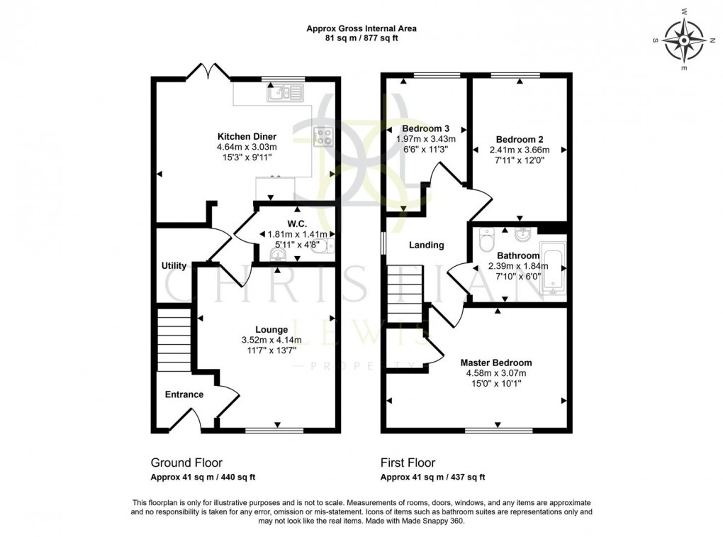 Floorplan for Laxton Way, Bidford-On-Avon, Alcester