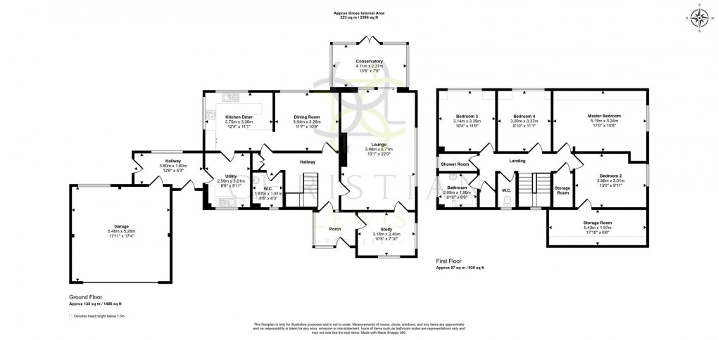 Floorplan for Mill Lane, Drakes Broughton, Pershore