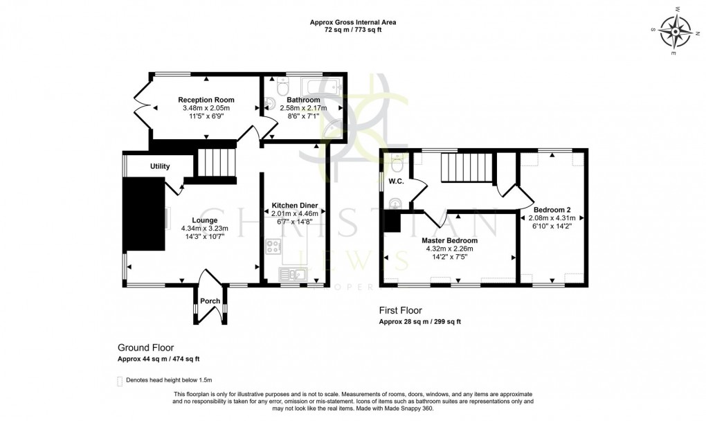 Floorplan for Brookside, Evesham