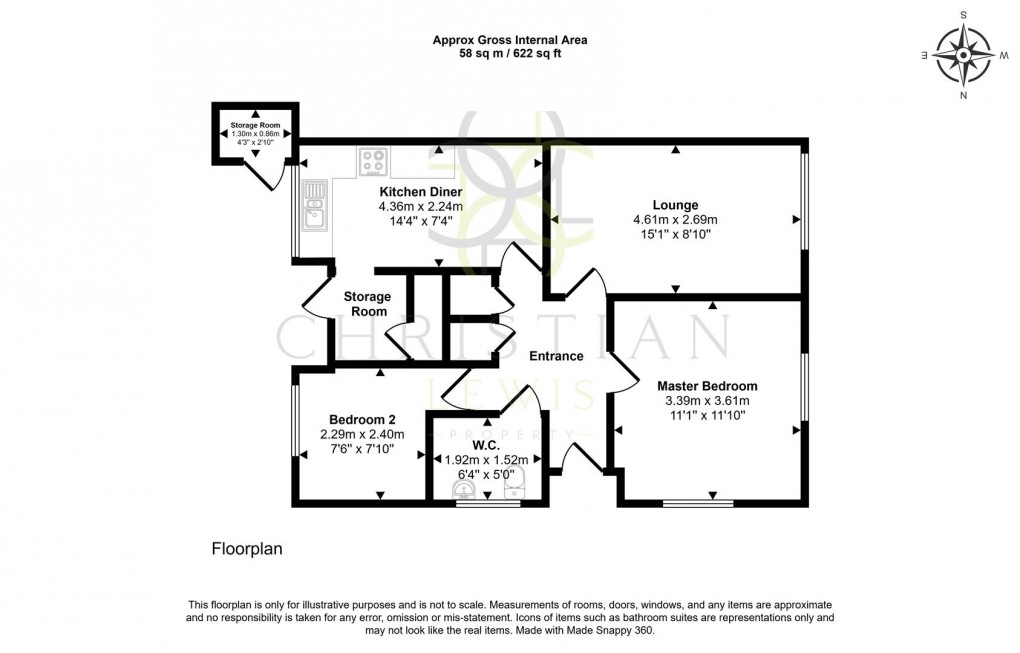 Floorplan for Buckland Road, Childswickham, Broadway