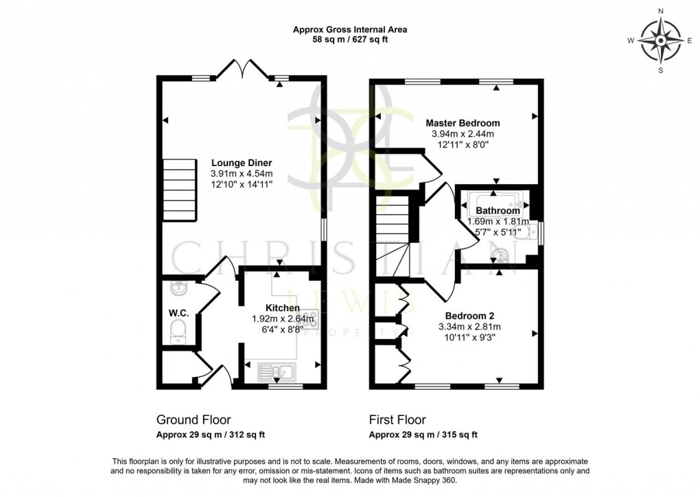 Floorplan for Cedar Walk, Offenham, Evesham