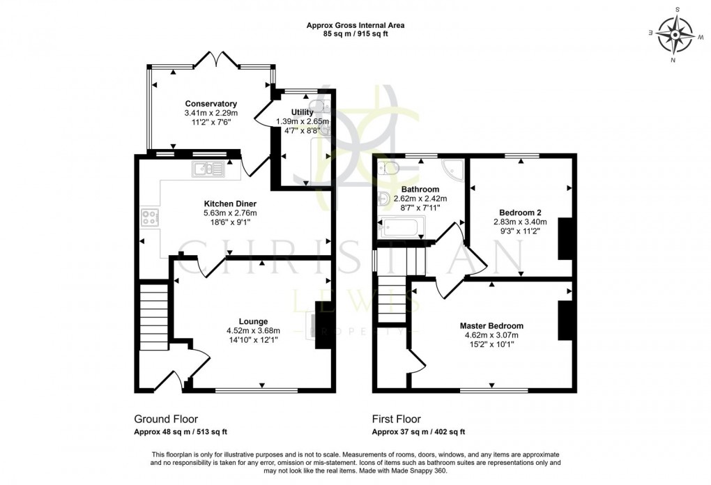 Floorplan for Fairfield Road, Evesham