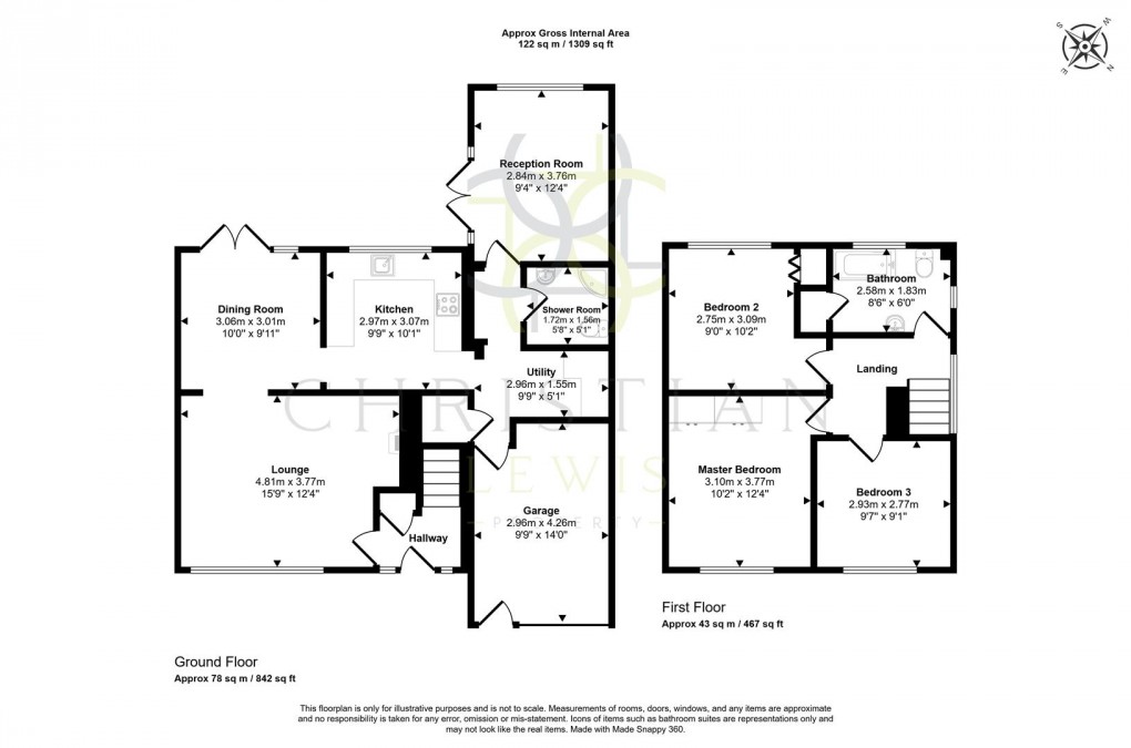 Floorplan for Shrubbery Road, Drakes Broughton, Pershore